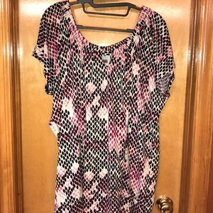 Pink, black and cream snakeskin top